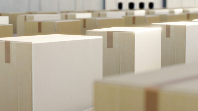 Warehouse filled with sealed cardboard boxes, showing inventory shrinkage as a hidden factor in business overhead