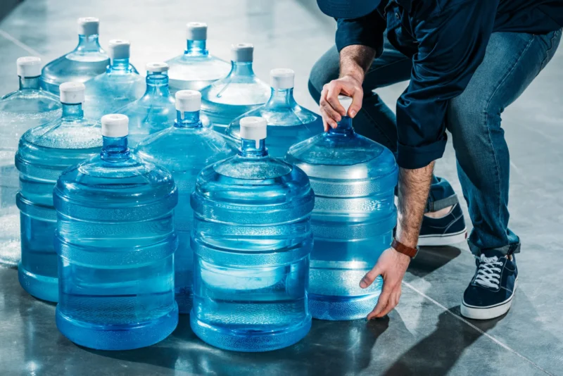 Water arrives at your door in glass jugs