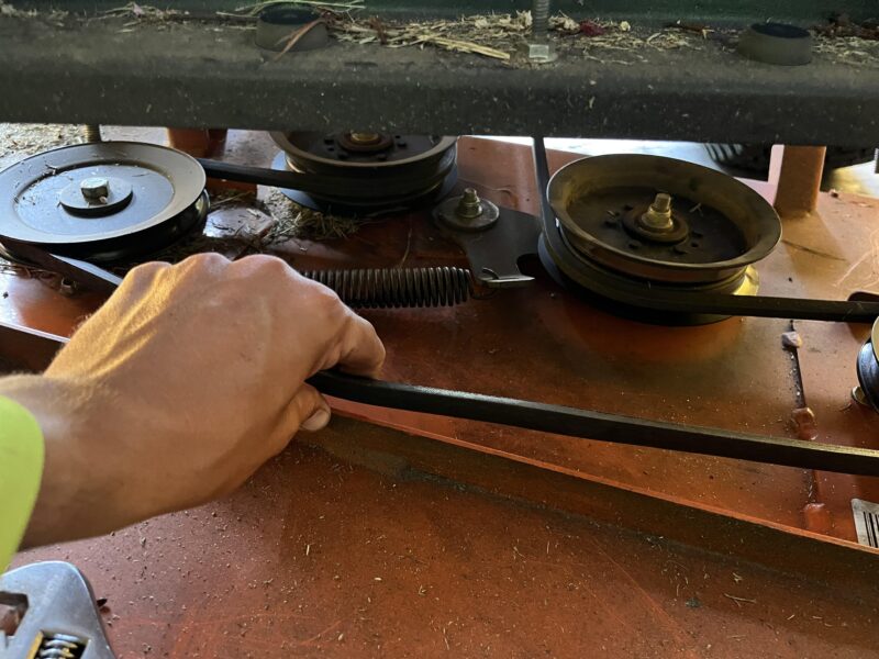 Maintaining proper drive belt tension on a Lawn Mower