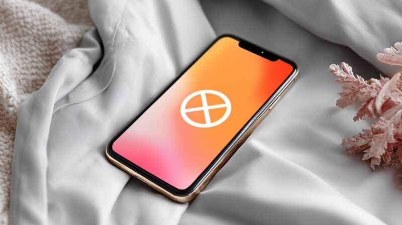 Smartphone on a bed displaying a spam protection app icon