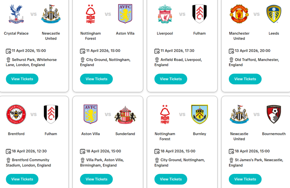 Buy Premier League tickets