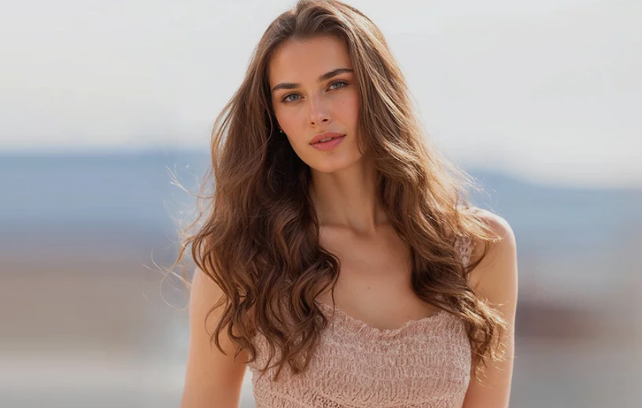 natural look with hair extensions