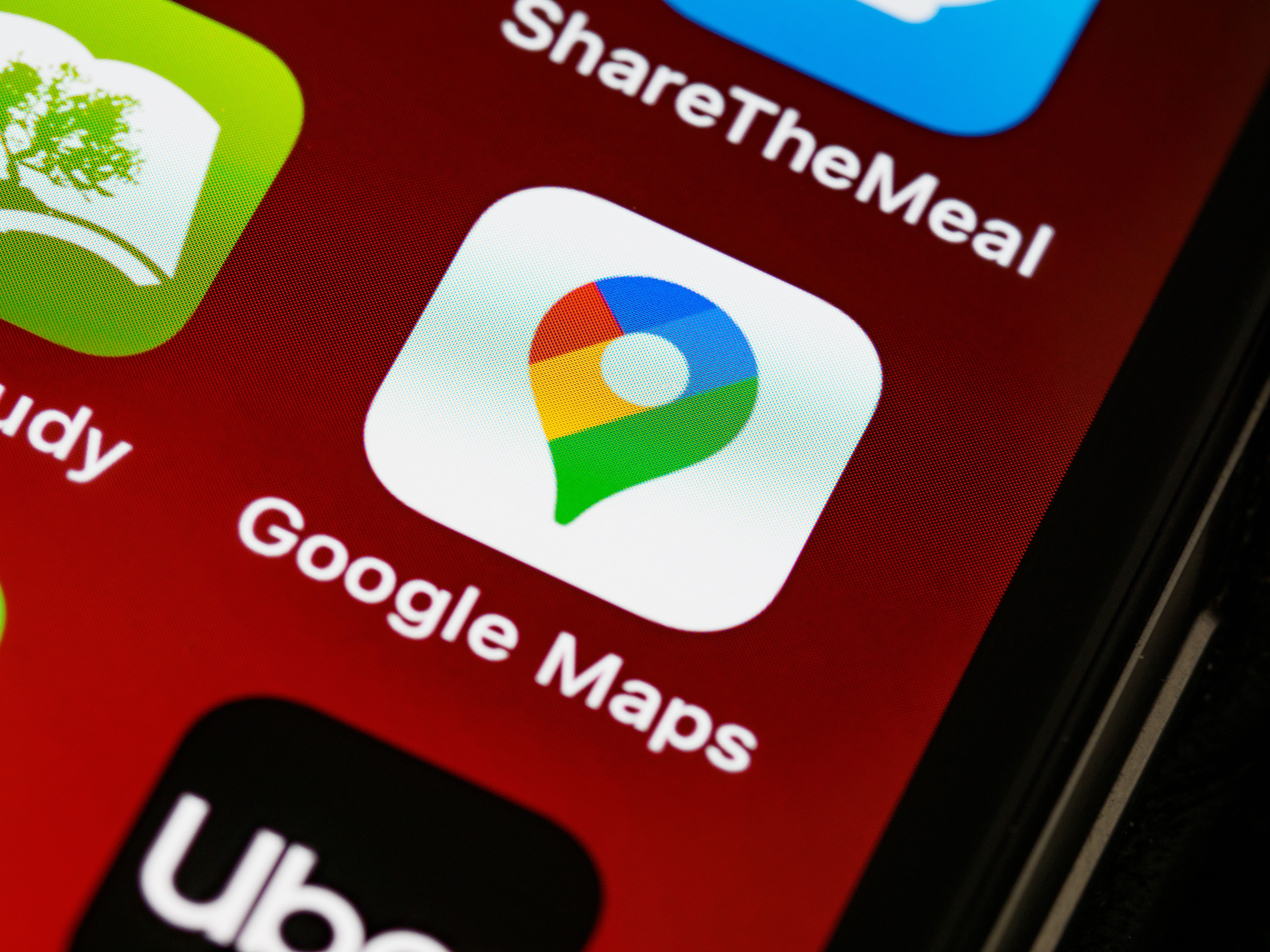 Smartphone screen showing the Google Maps app icon for local business listings
